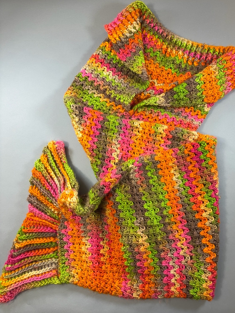 Handmade Crochet Mermaid Tail Cozy Couch Blanket Wrap Fantasy Multicolor HEAVY
